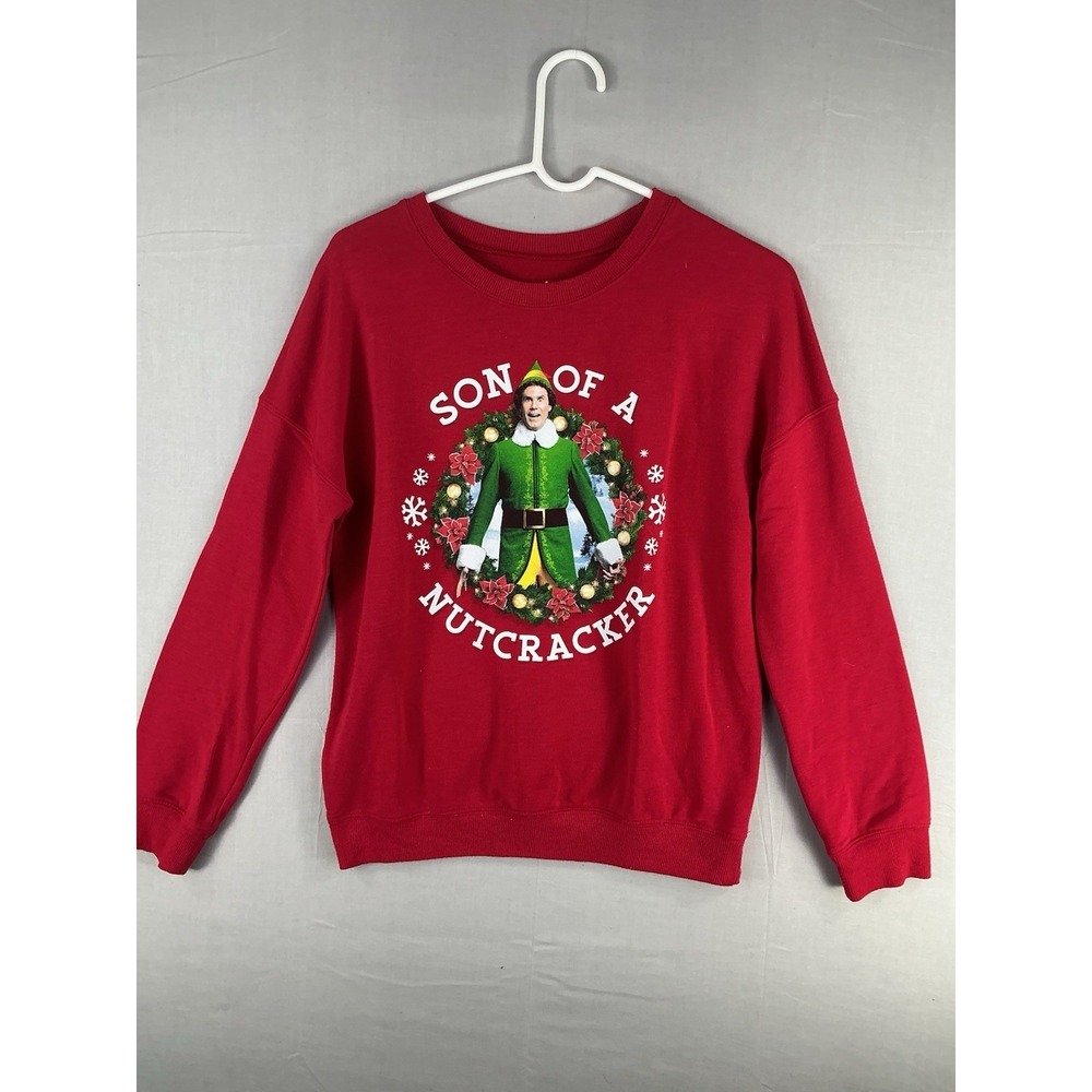 Elf Movie Son of a Nutcracker Red Christmas Sweatshirt Small S Holiday